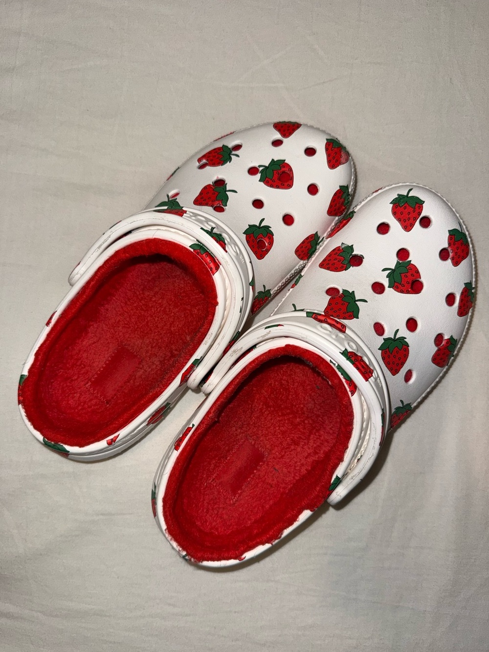 Strawberry Fuzzy Crocs